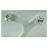 CZ Earrings Sterling Silver  1.7 grams, size 1/2"