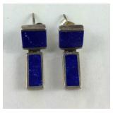 Sterling silver and lapis earrings