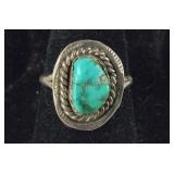 Sterling silver and turquoise ring size 5.5