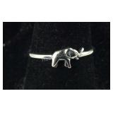 Size 7 Sterling silver elephant ring