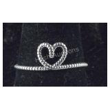 Size 8 Sterling silver twisted heart ring