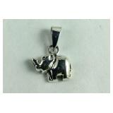 Sterling silver baby elephant pendant