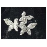 Size 9 Diamond accent butterfly ring platinum