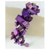 Purple amethyst seed chip bracelet 8in