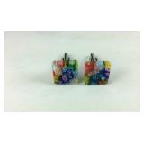 Murano style cuff links stainless steel