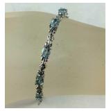 2.35 sky blue topaz stainless bolo bracelet