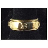 Size 7 butterfly spinner ring in 14k gold over