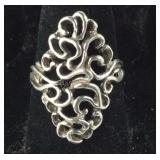Vintage Open Silverwork Ring, 3.9 grams, Sterling