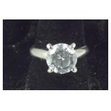 Large Solitaire CZ Engagement Ring, 4.6 grams,