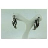 Genuine Black & White Diamond Earrings, 2.2