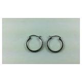 CZ Hoop Earrings, 3.1 grams, Sterling Silver,