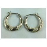 Silver Hoop Earrings, 0.95 grams, Sterling