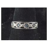 Genuine Blue Diamond Band Ring, 1.6 grams,
