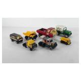 Toy Tonka cars, includes trucks, van, and jeep