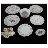 Porcelain, includes five plates, two marked