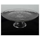 Glass pedestal cake plate, 12"