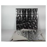 Three decorative pressed tin panels, 24.5" ×