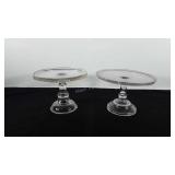Glassware, two pedestal cake plates, 9.5" and