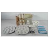 Art supplies, 16qt storage bin with water color