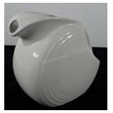 Fiesta white disk pitcher, 7.5"