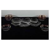 Glassware, includes divided relish/appetizer dish