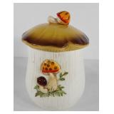 Ceramic mushroom canister, 10"