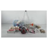 Rubbermaid storage bin of wine making supplies,