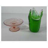 Glassware, includes pink depression glass