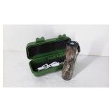 Camo, 4" rechargeable LED flashlight in storage