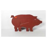 Wooden pig decor, 21.5" × 12.5"