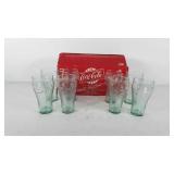 Advertising, box of eight 16oz coca-cola glasses