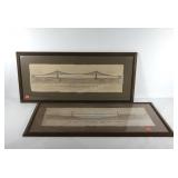 Pair of famous bridges pictures, Brookly and