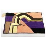 Handmade hook rug, circular design, made by