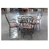 Sunroom Table, 48" Round Glass top with an