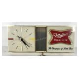 Advertising, Miller High Life light and clock,