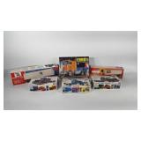 Group of tractor trailer models, Pabst Blue