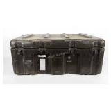 Poly military trunk with unhinged lid and