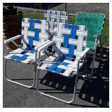 4 Folding webb seated Lawn Chairs