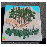 Deer Stag Decor Painted 18" Landscaping Stone