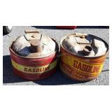 Two early metal Gasoline Cans 2.5 gallons
