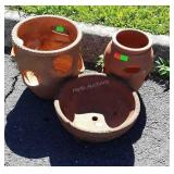 Three Terracotta Flower Planters