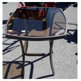 Patio 22" glass top side table