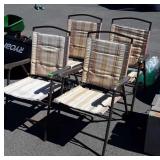 Four Folding lawn Chairs in well used condition