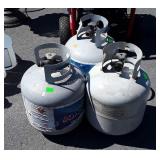Three empty Propane Tanks