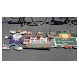 Three Seasonal Yard Decor Signs, painted and