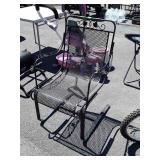 Wrought Iron Outdoor Chair, spring rocker type,