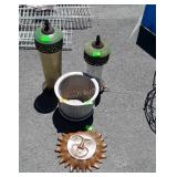 Gardening decor Items, 2 bird feeders, ceramic