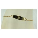 "D" goldtone initial bracelet 7in