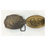 Two belt buckles
