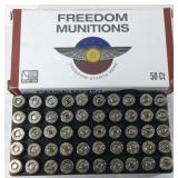 Ammo, Freedom Munitions 50ct 9mm Luger 124gr XTP